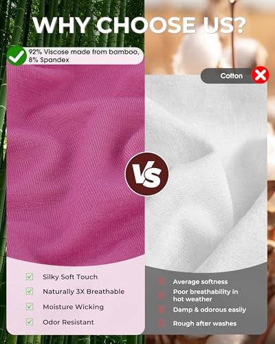 Image of BAMBOO COOL Womens Boy Shorts Underwear Full Coverage High Waist Boxer Briefs Panties for Women 5 Pack