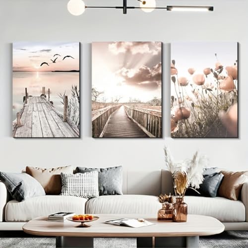 Poster esthétique oiseaux de mer style bohème pour grand format mural sans cadre