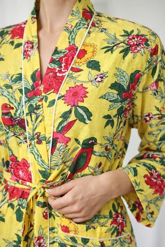 Image of Cotton Women Stylish Printed Kimono, Bath Robe,Night Wear Suit,Swim Wear, Night Dress, Beach Wear