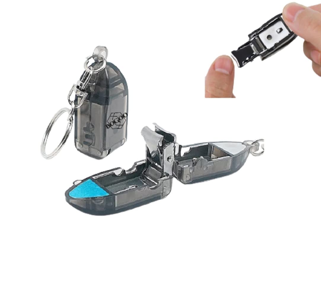BoGooMini Portable Travel Foldable Nail Clippers - Nail Cutter Keyring Key Chain - Fingernail Toenail - Perfect for Men Women House Car Keys