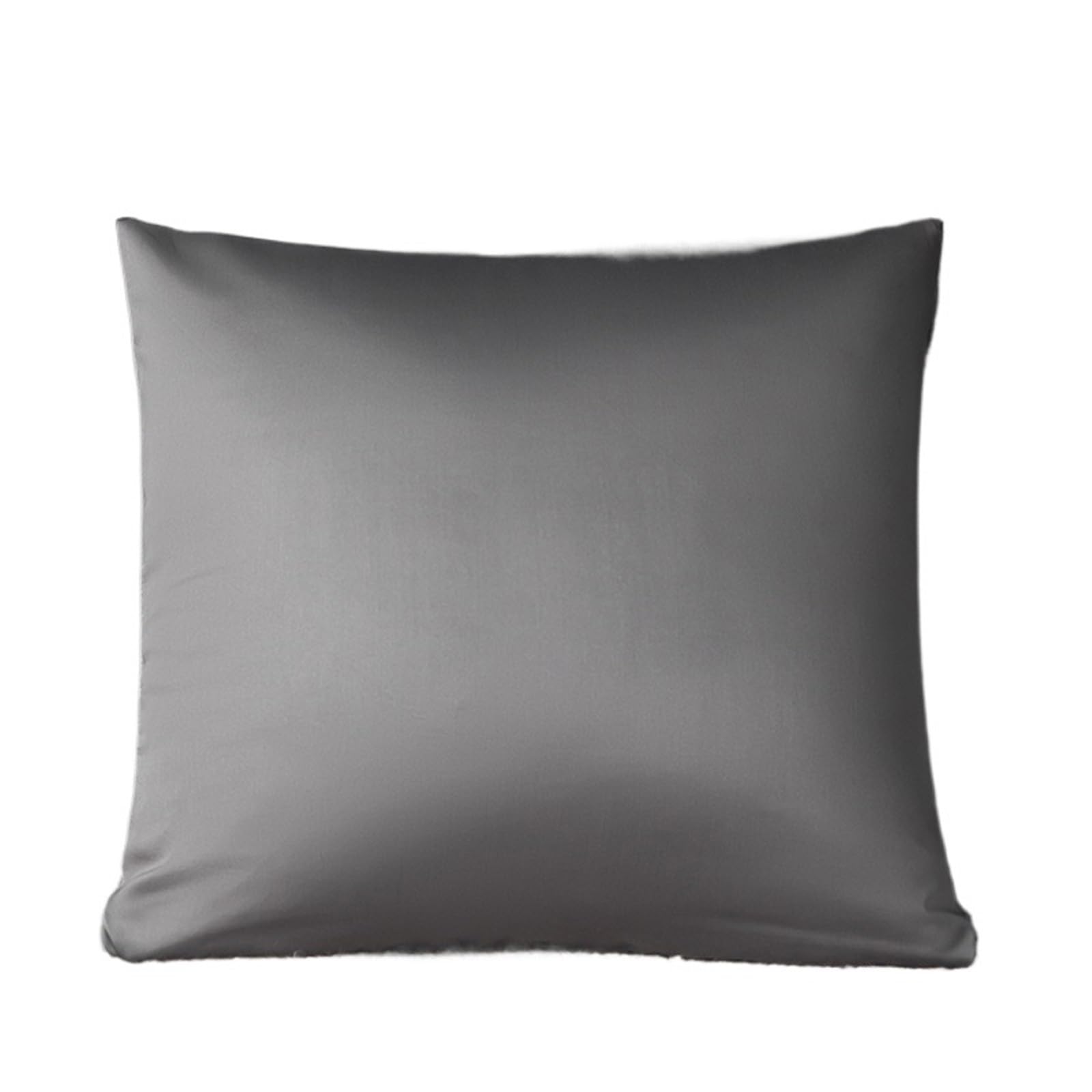 Silk pillowcase Silk Pillow Cover Cushion Zipper Pillowcase Silver Lon Infused Silky Decorative Sofa No Core(Grey,30x50cm)