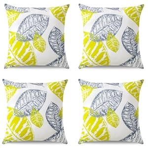 Generisch D-589 Kissenbezüge Blattmuster 4 Stück