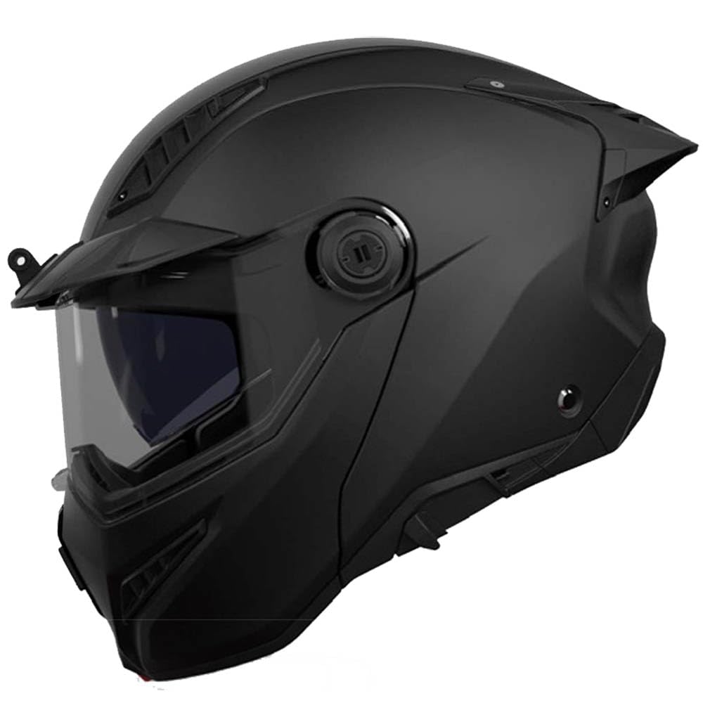 AXXIS Ghostfighter SV Negro Mate - Casco de Moto Modular Abatible Diseño Streetfighter con Visor Solar - Unisex Hombre y Mujer - Homologado P/J ECE 22.06