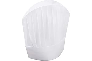 Le Toque Viscose Chef Toque: 12-Inch Pleated Hat (Pack of 50)