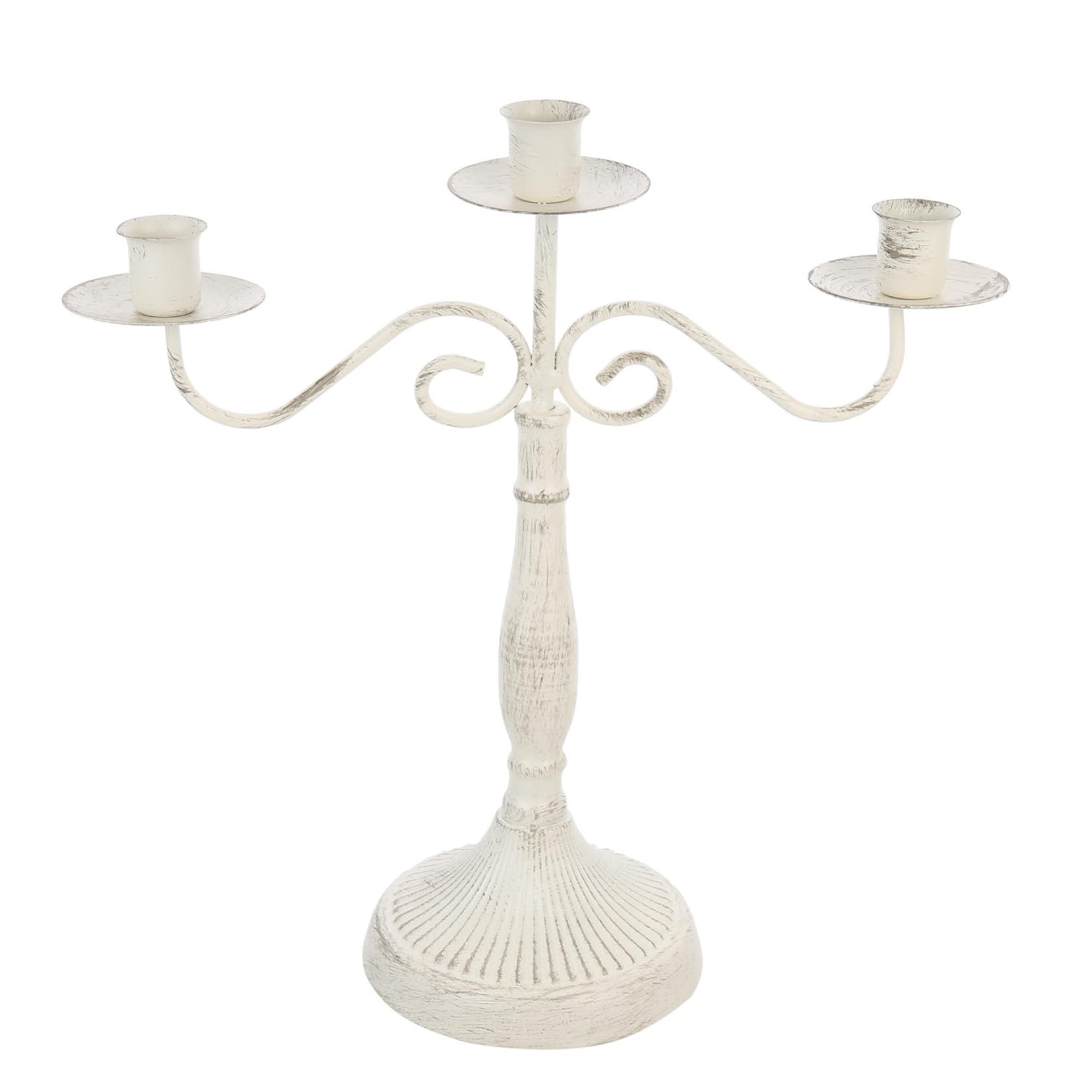 Candeliere Vintage in Ferro Bianco per Tavolo, Elegante