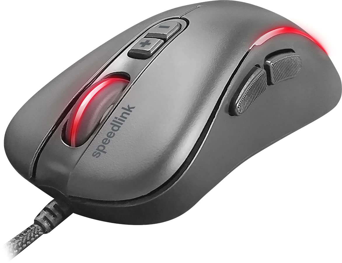 Speedlink ASSERO Gaming Mouse – with 5 buttons and 2 dpi switches, multicoloured lighting, black