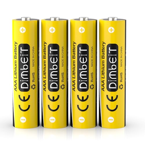 Dimbeit AAA Lithium Batteries, 4 Pack Triple A Batteries, 1200mAh Long Lasting 1.5V AAA Batteries, Leak-Proof Triple A Battery Lithium for High-Tech Devices, 20-Year Shelf Life