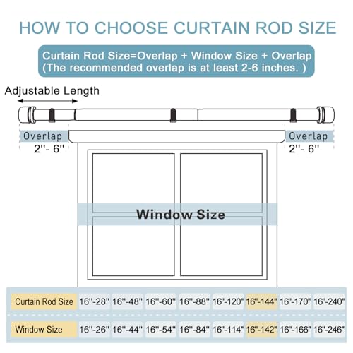 Image of Byondeth Curtain Rods for Windows 16 to 144 Inches Adjustable Length 1 Inch Diameter Window Curtain Rod with Aluminium Finials, Flash Gold