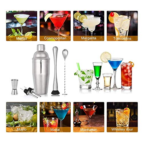 Set de Coctelera 6 piezas con Jigger medidor y Cuchara miniatura 2
