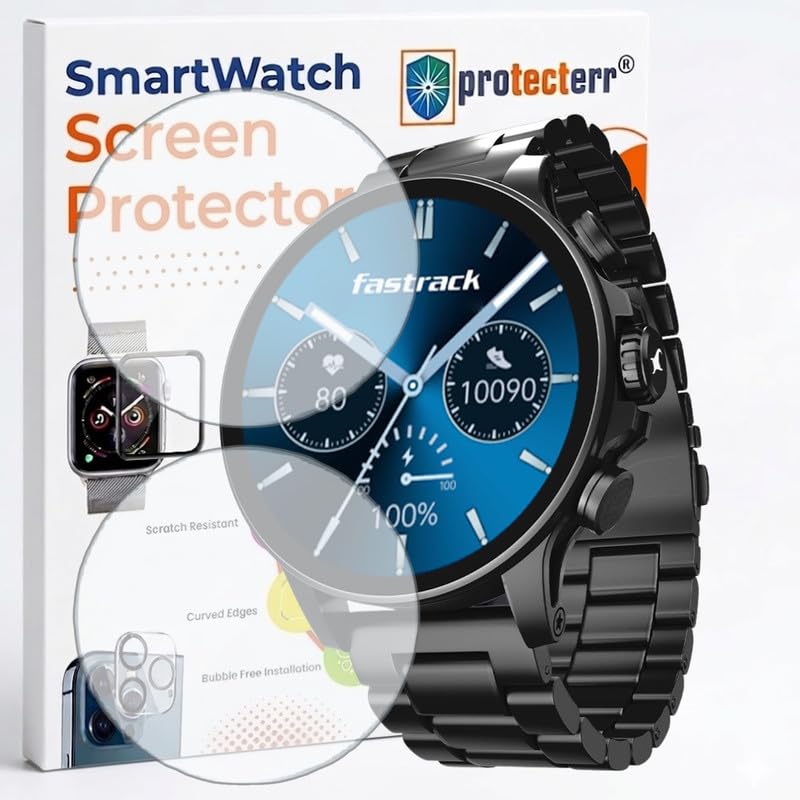 Image of 2-Pack Screen Protector for Fastrack Marvellous FX2 1.54 inch Smartwatch - Flexible TPU Screen Guard, HD Clear, Anti Scratch, Bubble Free, Full Coverage Film - Not Tempered Glass