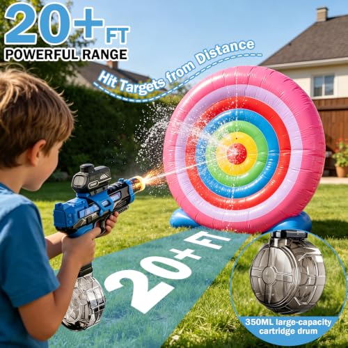 Altoance 2 Pack Electric Water Guns for Kids, Automatic Squirt Gun with LED Light & Sound, Fall Toys for Pool Beach Backyard, Fun with or Without Water, Indoor & Outdoor Fun for Boys Girls Ages 3+ - image 5