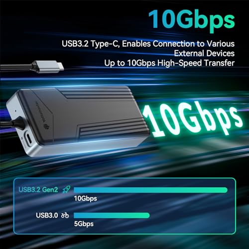 Yottamaster USB C Hub con 4TB M.2 NVMe SSD Enclosure 8 Puertos miniatura 5