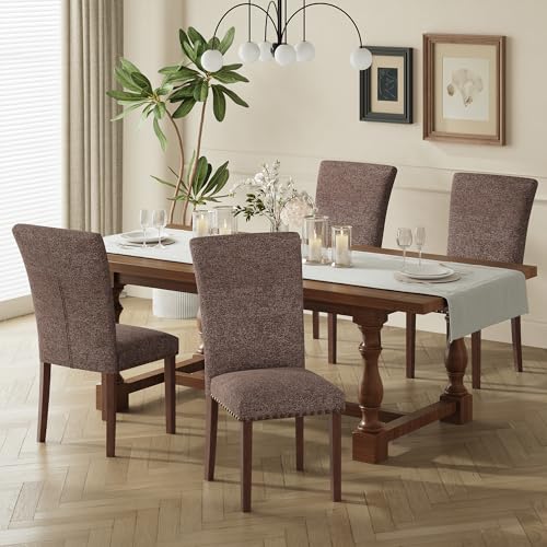 COLAMY Upholstered Parsons Dining Chairs Set of 4, Fabric