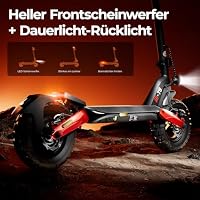 E Scooter mit Straßenzulassung, 80-100 KM Reichweite, 48V 15Ah, 10 Zoll Offroad Luftreifen, ABE Elektroroller mit Doppelter Stoßdämpfung, Faltbarer E Roller Offroad Belastung – Ansicht 6