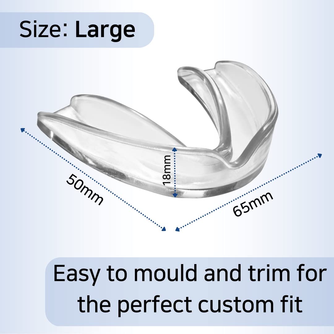 Runesol Mouth Guard for Grinding Teeth, 4 x Large, Gum Shield for Teeth Grinding, Bruxism Mouthguard, Night Tooth Guard for Adults, Stop Grinding Teeth Dental Protector,Class 1 Medical Device UKCA CE