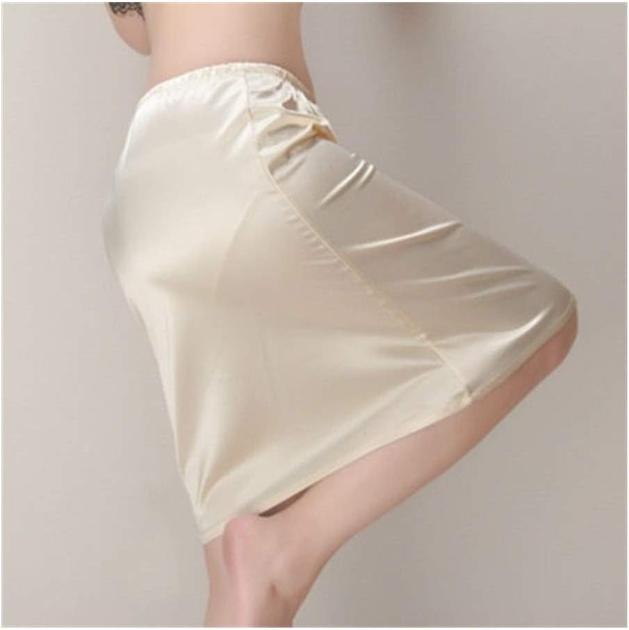 Amazon.co.jp ペチコートペチパンツ 女性サテンハーフスリップアンダーミディペチコートルーズフィットセクシーアンダードレス夏の
