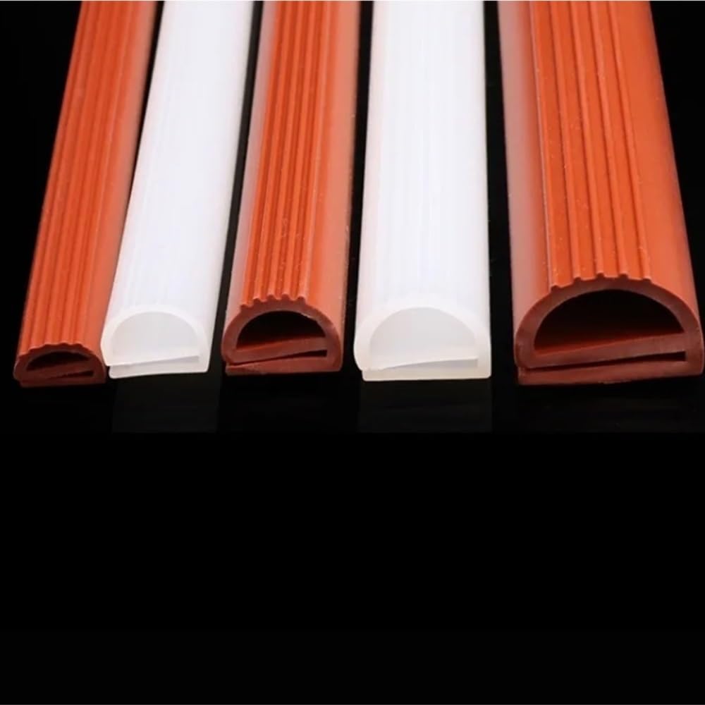 Tira de sellado for horno de alta temperatura (1 unidad), silicona blanca/roja, forma de E, de goma(WHITE,3 METERS*25MM*18MM)