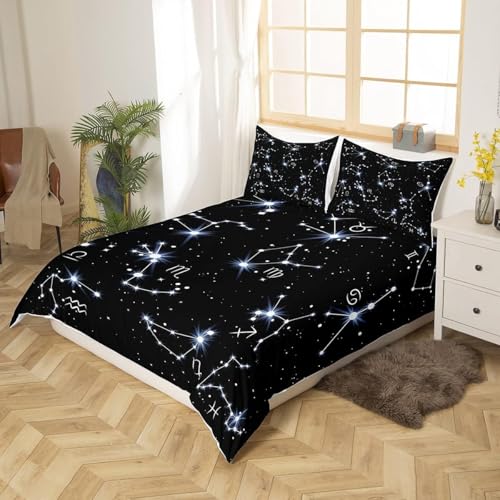 Homemissing Single Decoration Galactic Duvet Cover Constellation Theme Bohemian Duvet Cover Children's Space Flash Bedding Set Astronomy Astrology Decoration - Image 3