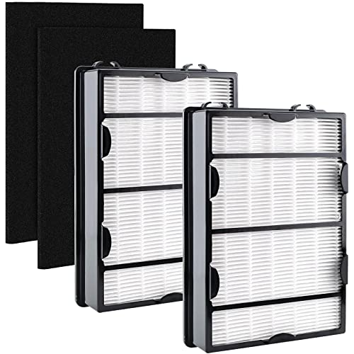 NISHCON HAPF600 True HEPA Filters Replacement for Holmes Air Purifier Filter B, HAP615, HAP625, HAP650, HAP8650, Replaces Part # HAPF600D, HAPF600D-U2 (2 HEPA Filters & 2 Carbon Filters)