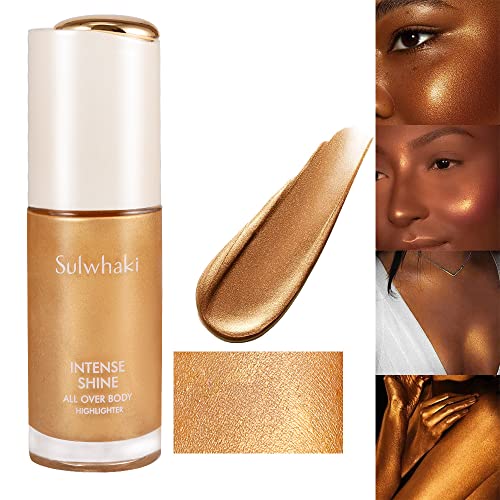 Face Body Luminizer, Liquid Highlighter Makeup, High Capacity Moisturizing and Glow For Face & Body, Radiance All In One Makeup ,Golden Smooth Shine Shimmer Liquid Foundation