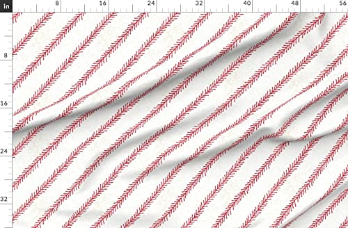 Spoonflower Fabric - Baseball, Stitch, Sport, Ball, Kids, Classic, American, Summer, Game, Printed On Fleece Fabric By The Yard - Sewing Blankets Loungewear And No-Sew Projects #TOP3