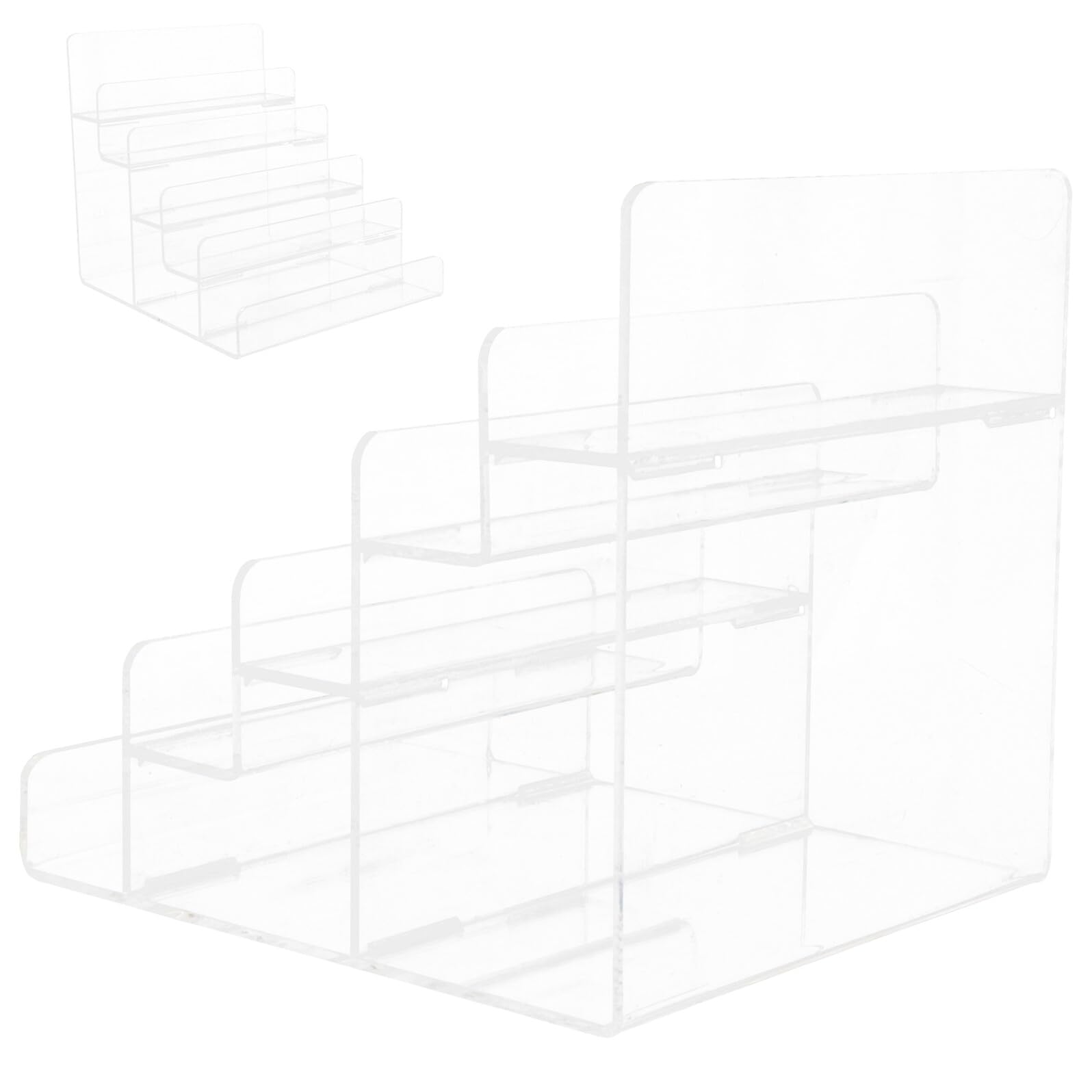 Expositor de Acrílico Trapezoidal Multicapa para Billeteras y Bolsos