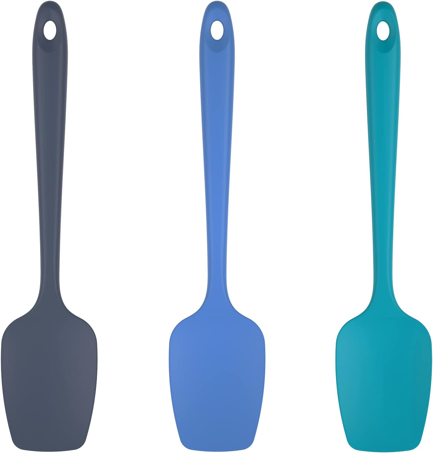 U-Taste Silicone Spoon Spatula Set: 315℃ High Heat Resistant BPA-Free Flexible Rubber Scraper, Cooking Mixing Baking Kitchen Utensils Set of 3 (Multicolors)