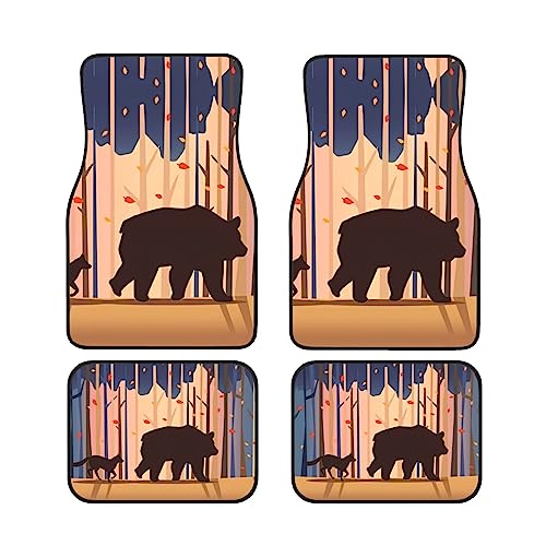 Tapis de sol de voiture ours et renard pour sorties en famille et voyages SUV