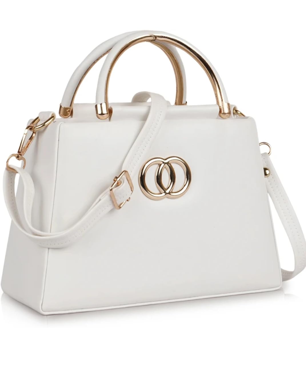 KrpValue Women's Handbag | Medium Size | Crossbody Bag with Top Handle Strap | Stylish Ladies Shoulder Purse for Daily Use or Events (white)-image-42