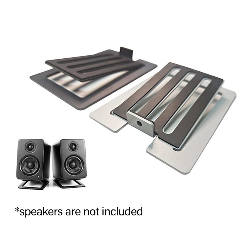 Tilted Desktop Speakers Stands Heavy Duty Metal Construction for Most Studio Monitors