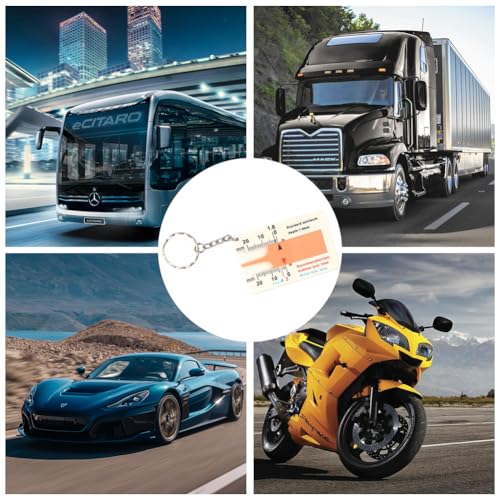 Profiltiefenmesser Für Reifen,6pcs Kunststoff Tiefenmesser Reifen Messbereich,Tragbar Tiefenmessschieber Profiltiefen-Messgerät,Geeignet Werkzeu für Autos,Motorräder,Transporter