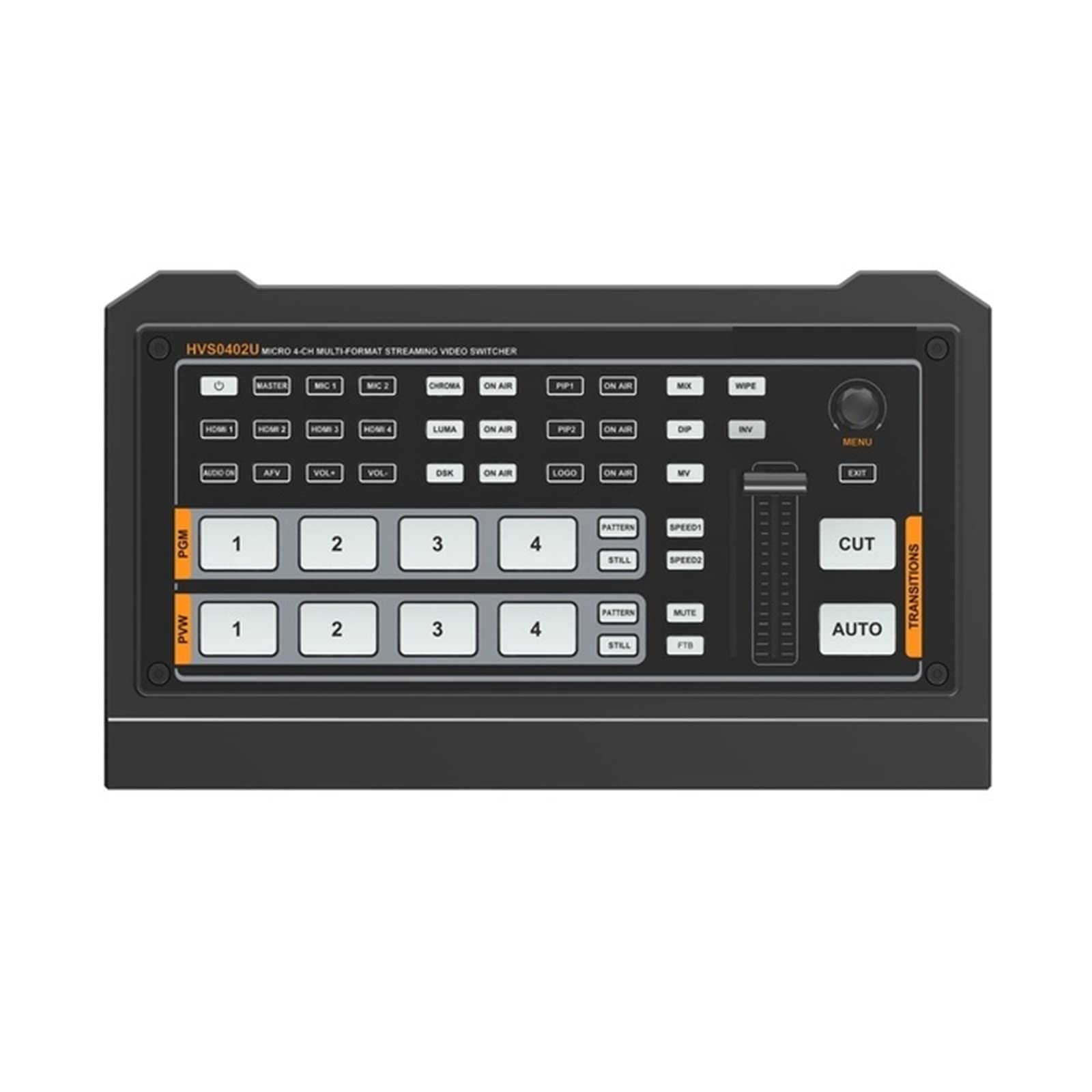 CUDTAPI HVS0402U HVS0403U PVS0403U Video Switcher Mixer 2 Channel SDI 4 Inputs PGM Output(HVS0402U)
