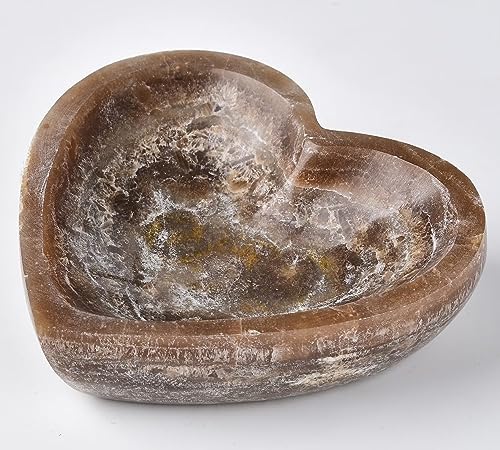 AMOYSTONE Natural Morocco Jasper Heart Bowl 5.5
