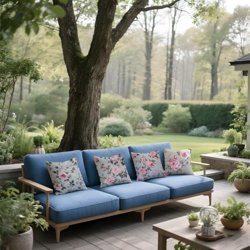 Housse de coussin 60x60cm imperméable en velours rétro pour canapé et salon de jardin - 5