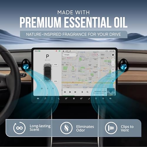 Image of Air Jungles Car Air Freshener Vent Clip 5 Ct with 2 Tesla Adapter | Compatible with Tesla Model Y 2020-2024, Model 3 2017-2023, Variety Scent, Silicon Adapter Secure Fit, Long Lasting