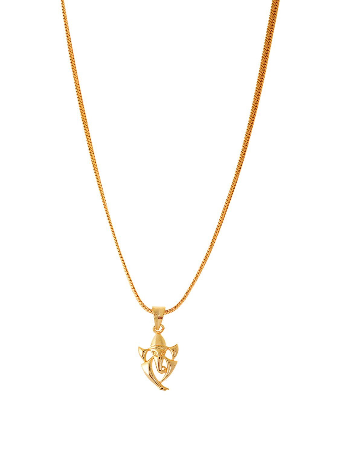 Gold plated Metal Ganesha Pendant with Chain for Men,women and kids | Gold plated Chain with Pendant | chain with Ganesh locket (Style 2)-image-14