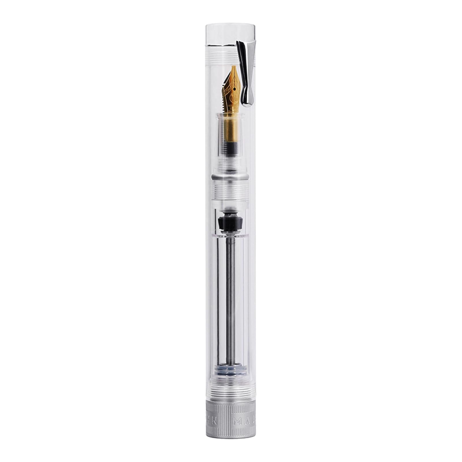 Penna stilografica trasparente con vuoto, modello Silver Jewelry