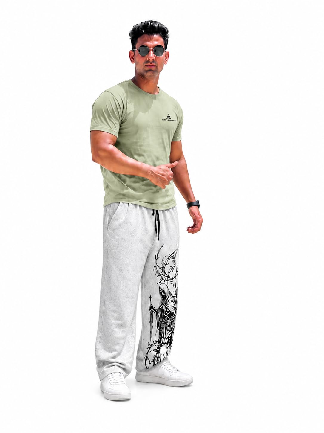 raw element Men Gym Wear Combo Set || Dry Fit Round Neck T-Shirt & Printed Track Pant | Breathable Activewear Co-ord Set for Workout, Running & Casual Wear ||-picture-11