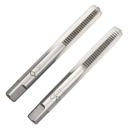 Aceteel M7 X 1.0 Metric Hand Tap, Right Hand M7 X 1.0mm Threading Hand Tap 1Pair