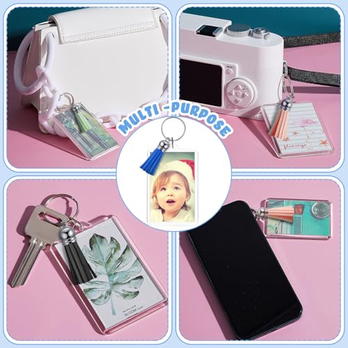 Image of Henoyso 120 Sets 2026 Teacher Gift 2x3 Inch Acrylic Photo Frame Keyring, Keychain Clear Acrylic with Split Ring and Tassel, Photo Insert Keychains for Personalised Custom, Artwork, Gifts