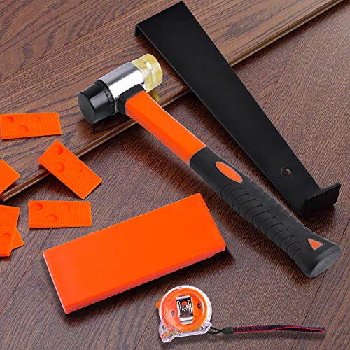 ETEPON Laminate Flooring Installation Kit Set, 44 Pieces Flooring Tools with 40 Spacers, Fiberglass Handle Mallet, Tapping Block, 16.4Ft/5m Tap Measure, and Heavy Duty Pull Bar