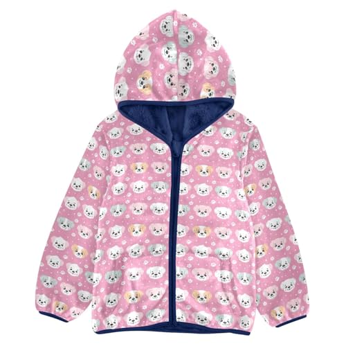 Cute Dog Puppy Boys Fleece Coat,Children's Zip-Up Hoodie Jacket,Baby Warm Fashion Outerwear 3-10T,A113473