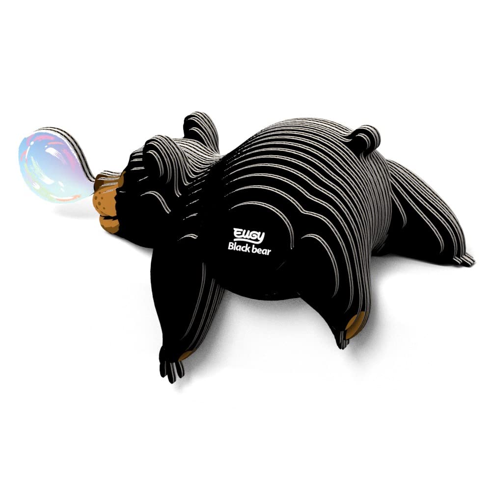 EUGY 081 Black Bear Eco Friendly 3D Paper Puzzle, 24 pièces, 10.8 x 4.1 cm - Image 3