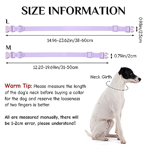 Collier imperméable pour chien réglable taille M violet - 3