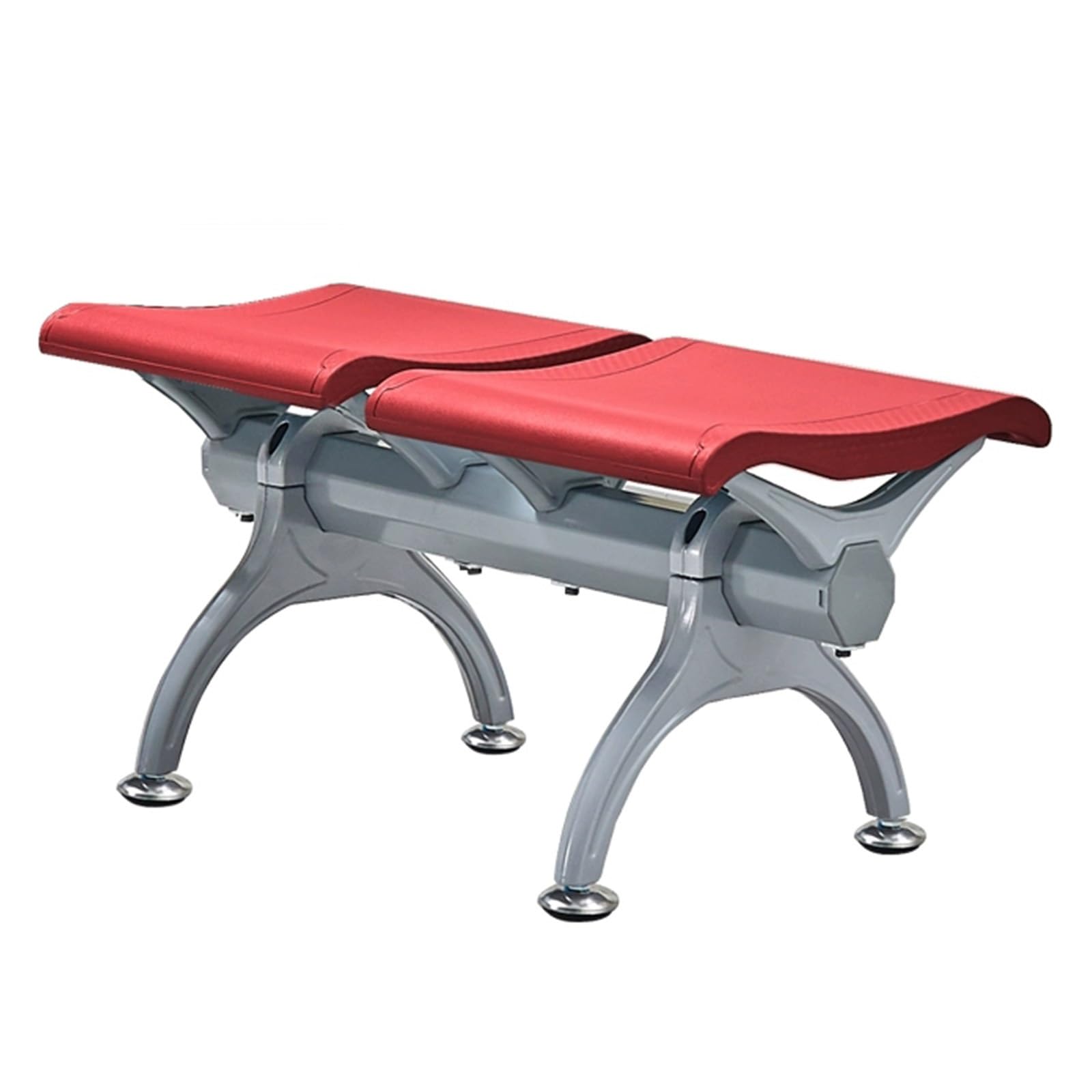 SnamicE Waiting Room Chairs,Green Backless Reception Chairs - 2-Seat Polyurethane Waiting Area Bench for Airports, Banks, Schools, and Barbershops - Durable,Red