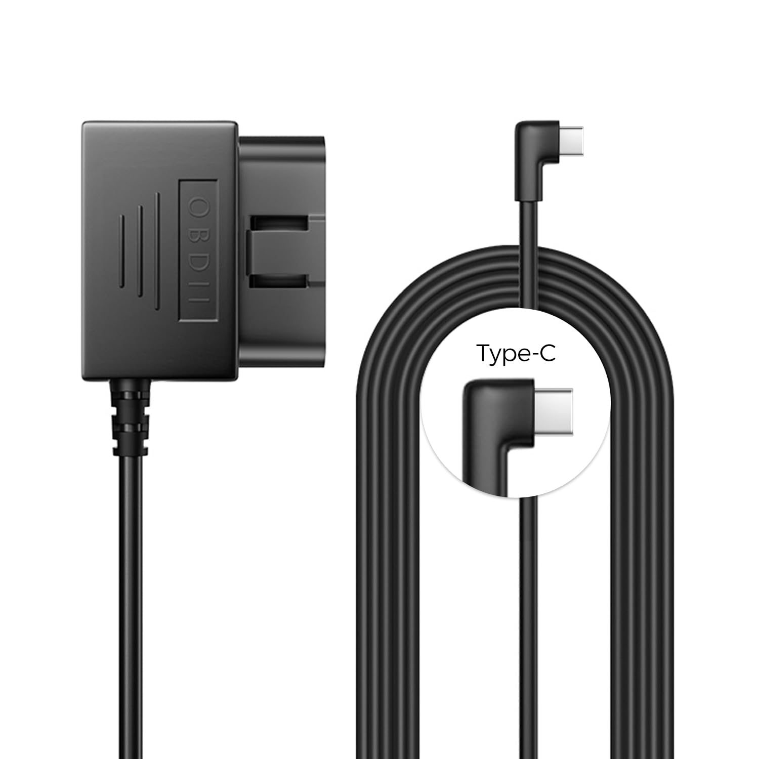 AZDOME Typ C OBD Hardwire zestaw kabel zasilający, kamera samochodowa, obsługa trybu parkowania, 12 V-24 V do 5 V do kamery samochodowej z portem typu C, ochrona przed niskim napięciem