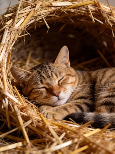 Natural Straw Bale for Cat Shelter – 8"x8"x8" (1.6 LB) Soft & Dry Straw Bedding for Cats, Feral Cats & Small Animals | Decorative Hay Bale for Outdoor Use, Farm Décor, Mulch & Pet Bedding - Image 5