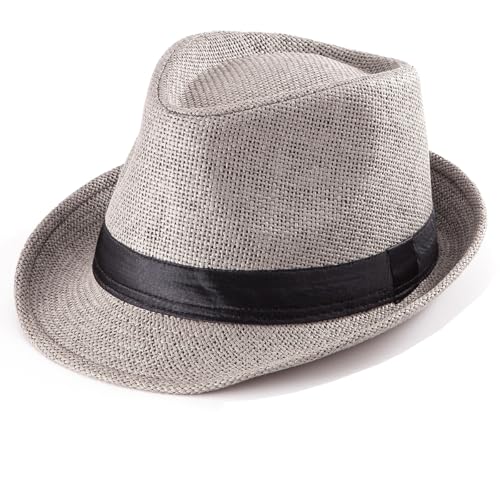 Chapeau Fedora de paille XL LADYBRO pour homme style Panama d'été