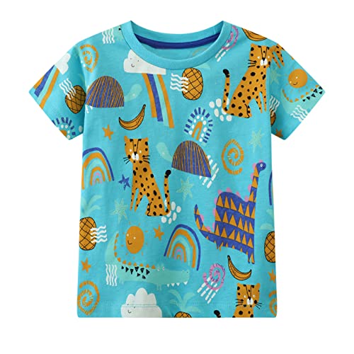 Image of Toddler Boys' Short Sleeve Tees Cotton Casual Graphic Crewneck Summer Top Clothes T-Shirts
