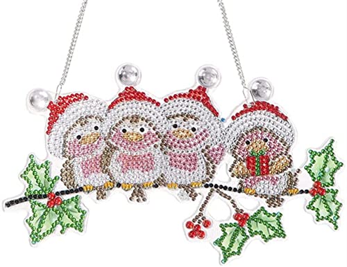 Maysurban Diamond Painting 5D DIY Diamanten Malerei Bilder Runde Bohrer Strass Ornamente Weihnachten Set für Weihnachten Fenster Tür Wand Haus Dekoration Cover